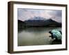 Afghan Man Washes His Face in the River before Going to Evening Prayers-null-Framed Photographic Print