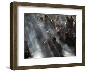 Afghan Men Take their Breakfast in a Tea Shop in Kabul, Afghanistan-null-Framed Photographic Print