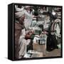 Afghan Money Changers on the Roadside Market-null-Framed Stretched Canvas
