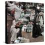 Afghan Money Changers on the Roadside Market-null-Stretched Canvas