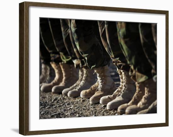 Afghan National Army Air Corp Soldiers Training in Kandahar, Afghanistan-null-Framed Photographic Print