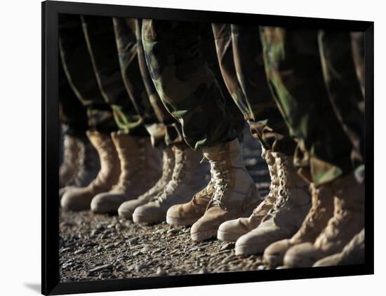 Afghan National Army Air Corp Soldiers Training in Kandahar, Afghanistan-null-Framed Photographic Print