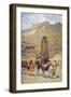 Afghan Nomad Family in Front of One of Two Buddhas of Bamiyan, 1950-null-Framed Premium Giclee Print