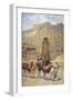 Afghan Nomad Family in Front of One of Two Buddhas of Bamiyan, 1950-null-Framed Giclee Print