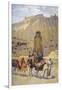 Afghan Nomad Family in Front of One of Two Buddhas of Bamiyan, 1950-null-Framed Giclee Print