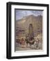 Afghan Nomad Family in Front of the Buddhas of Bamiyan, 1950-null-Framed Giclee Print