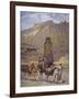 Afghan Nomad Family in Front of the Buddhas of Bamiyan, 1950-null-Framed Giclee Print