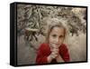 Afghan Refugee Child Looks on in a Neighborhood of Rawalpindi, Pakistan-null-Framed Stretched Canvas