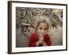 Afghan Refugee Child Looks on in a Neighborhood of Rawalpindi, Pakistan-null-Framed Photographic Print