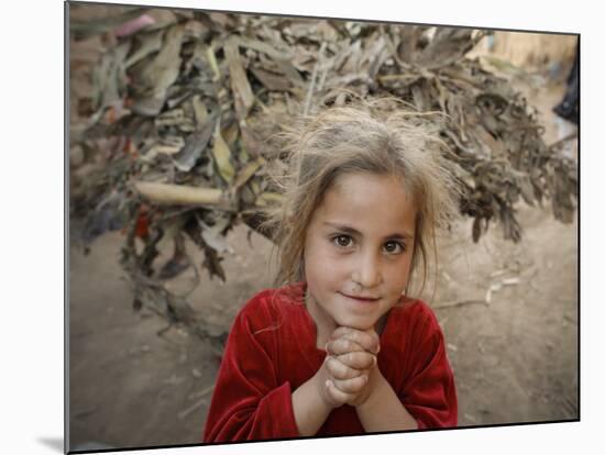 Afghan Refugee Child Looks on in a Neighborhood of Rawalpindi, Pakistan-null-Mounted Photographic Print