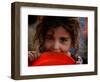 Afghan Refugee Child Who Lives in Slum Area of Lahore City in Pakistan Waits to Get Water-null-Framed Photographic Print