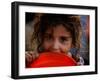 Afghan Refugee Child Who Lives in Slum Area of Lahore City in Pakistan Waits to Get Water-null-Framed Photographic Print