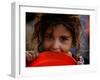 Afghan Refugee Child Who Lives in Slum Area of Lahore City in Pakistan Waits to Get Water-null-Framed Photographic Print