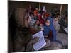 Afghan Refugee Children Holding Copies of the Quran, Repeat after their Teacher-null-Mounted Photographic Print