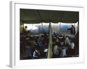 Afghan Teachers Give a Language Lesson to Boys and Girls-Rodrigo Abd-Framed Photographic Print