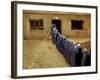 Afghan Women Wearing Burqa Line up to Vote at a Polling Station-null-Framed Photographic Print