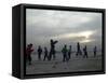 Afghan Youths Warm up Themselves Before a Soccer Match-null-Framed Stretched Canvas