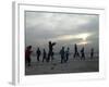 Afghan Youths Warm up Themselves Before a Soccer Match-null-Framed Photographic Print