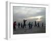 Afghan Youths Warm up Themselves Before a Soccer Match-null-Framed Photographic Print