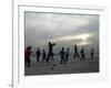 Afghan Youths Warm up Themselves Before a Soccer Match-null-Framed Photographic Print