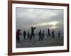 Afghan Youths Warm up Themselves Before a Soccer Match-null-Framed Photographic Print