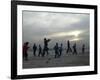 Afghan Youths Warm up Themselves Before a Soccer Match-null-Framed Photographic Print