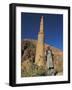 Afghani Man in Front of 12th Century Minaret of Jam, Ghor (Ghur, Afghanistan-Jane Sweeney-Framed Photographic Print