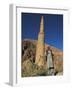 Afghani Man in Front of 12th Century Minaret of Jam, Ghor (Ghur, Afghanistan-Jane Sweeney-Framed Photographic Print