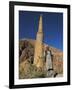 Afghani Man in Front of 12th Century Minaret of Jam, Ghor (Ghur, Afghanistan-Jane Sweeney-Framed Photographic Print