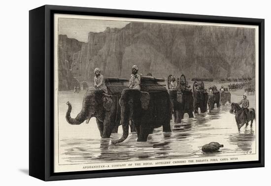 Afghanistan, a Company of the Royal Artillery Crossing the Daranta Ford, Cabul River-John Charles Dollman-Framed Stretched Canvas