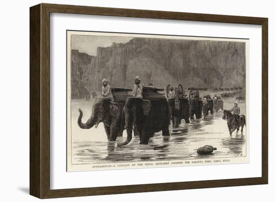 Afghanistan, a Company of the Royal Artillery Crossing the Daranta Ford, Cabul River-John Charles Dollman-Framed Giclee Print
