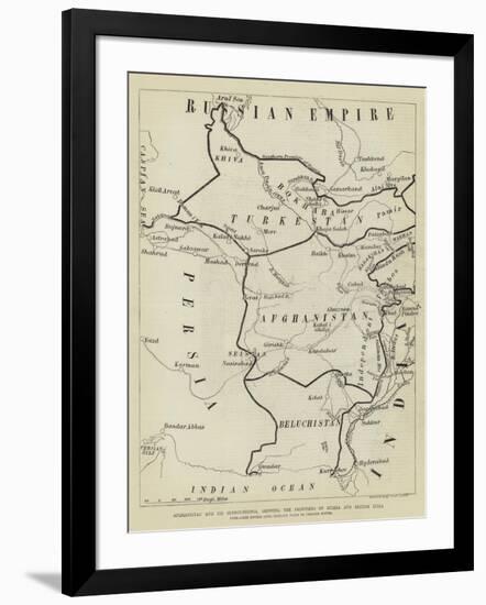 Afghanistan and its Surroundings, Showing the Frontiers of Russia and British India-null-Framed Giclee Print