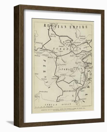 Afghanistan and its Surroundings, Showing the Frontiers of Russia and British India-null-Framed Giclee Print