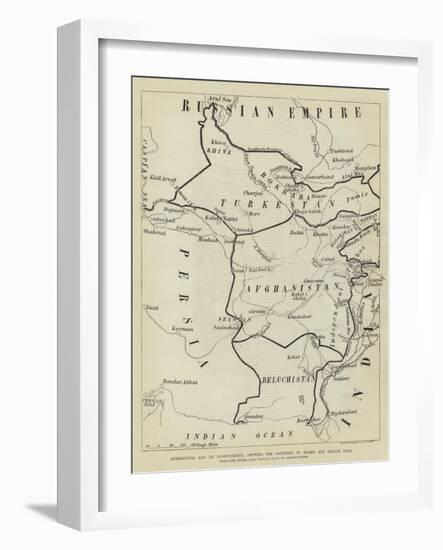 Afghanistan and its Surroundings, Showing the Frontiers of Russia and British India-null-Framed Giclee Print