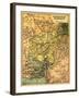 Afghanistan and Surrounding Countries - Panoramic Map - Afghanistan-Lantern Press-Framed Art Print