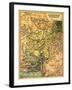 Afghanistan and Surrounding Countries - Panoramic Map - Afghanistan-Lantern Press-Framed Art Print