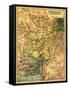 Afghanistan and Surrounding Countries - Panoramic Map - Afghanistan-Lantern Press-Framed Stretched Canvas