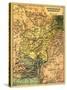 Afghanistan and Surrounding Countries - Panoramic Map - Afghanistan-Lantern Press-Stretched Canvas