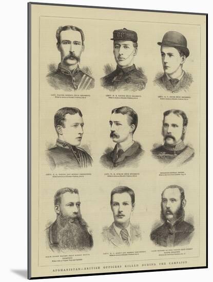 Afghanistan, British Officers Killed During the Campaign-null-Mounted Giclee Print