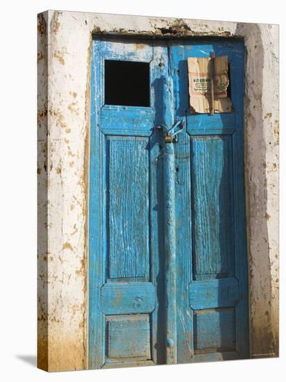 Afghanistan, Faryab Province, Maimana, Blue Mosque Door-Jane Sweeney-Stretched Canvas