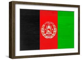 Afghanistan Flag Design with Wood Patterning - Flags of the World Series-Philippe Hugonnard-Framed Premium Giclee Print