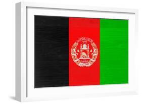 Afghanistan Flag Design with Wood Patterning - Flags of the World Series-Philippe Hugonnard-Framed Premium Giclee Print