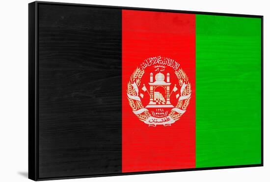 Afghanistan Flag Design with Wood Patterning - Flags of the World Series-Philippe Hugonnard-Framed Stretched Canvas