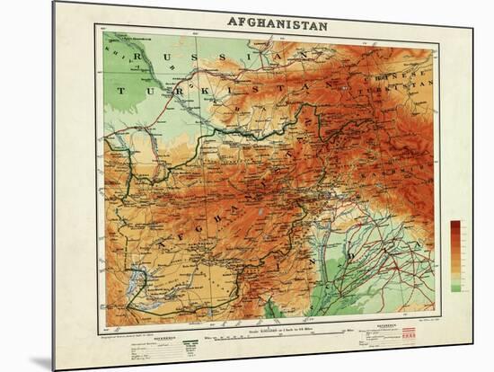 Afghanistan - Panoramic Map - Afghanistan-Lantern Press-Mounted Art Print