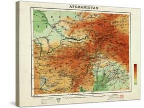 Afghanistan - Panoramic Map - Afghanistan-Lantern Press-Stretched Canvas