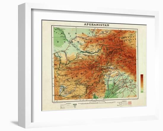 Afghanistan - Panoramic Map - Afghanistan-Lantern Press-Framed Art Print