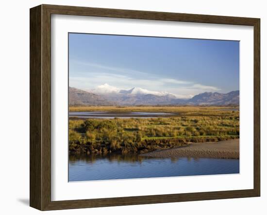 Afon Glaslyn River and Glaslyn Marshes, Porthmadog, Gwynedd, North Wales, UK-Pearl Bucknall-Framed Photographic Print