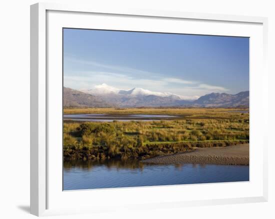 Afon Glaslyn River and Glaslyn Marshes, Porthmadog, Gwynedd, North Wales, UK-Pearl Bucknall-Framed Photographic Print