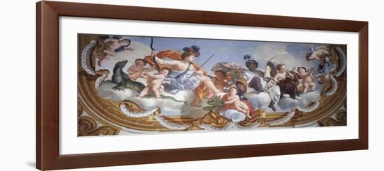 Africa and America, Detail of Fresco the Four Parts of the World, by Michelangelo Ricciolini-null-Framed Giclee Print