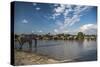 Africa, Botswana, Chobe National Park. Elephant herd in water.-Jaynes Gallery-Stretched Canvas